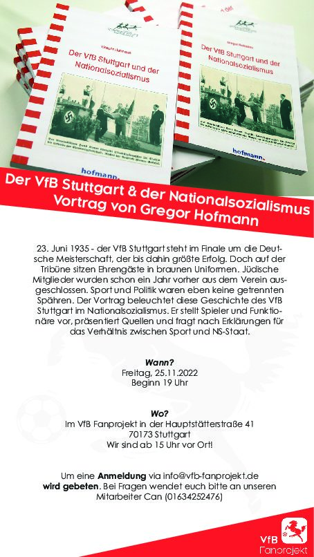 Der VfB Stuttgart & der Nationalsozialismus – Vortrag von Gregor Hofmann